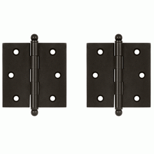 2 1/2 Inch x 2 1/2 Inch Solid Brass Cabinet Hinges (Oil Rubbed Bronze Finish) DELTANA