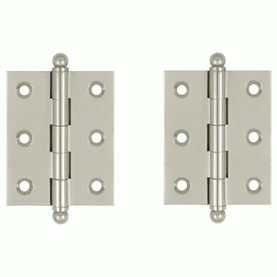 2 1/2 Inch x 2 Inch Solid Brass Cabinet Hinges Polished Nickel Finish DELTANA