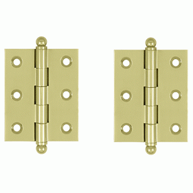 2 1/2 Inch x 2 Inch Solid Brass Cabinet Hinges (Unlacquered Brass Finish) DELTANA