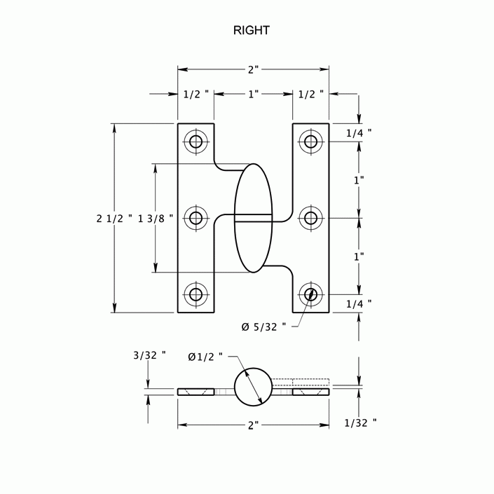 2 1/2 Inch x 2 Inch Solid Brass Olive Knuckle Hinge (Brushed Chrome) DELTANA