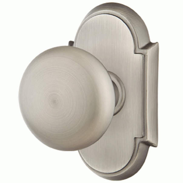 Solid Brass Providence Door Knob Set With # 8 Rosette (Several Finish Options) EMTEK