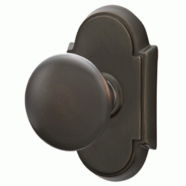 Solid Brass Providence Door Knob Set With # 8 Rosette (Several Finish Options) EMTEK