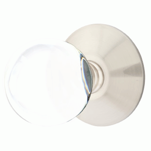 Crystal Bristol Door Knob Set With Modern Rosette (Several Finish Options) EMTEK