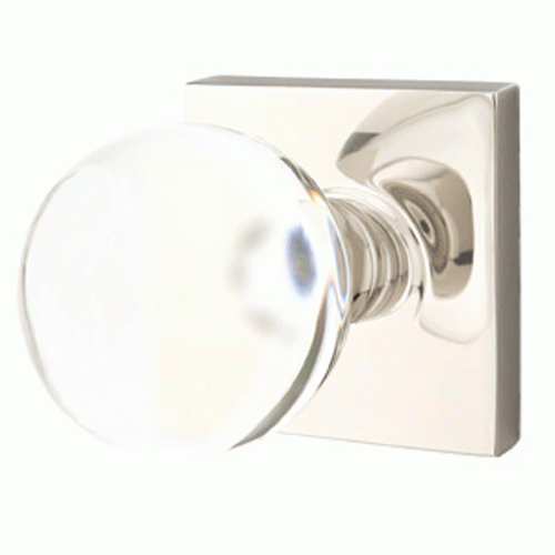 Crystal Bristol Door Knob Set With Square Rosette (Several Finish Options) EMTEK