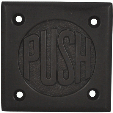 2 3/4 Inch Brass Classic American "PUSH" Plate (Oil Rubbed Bronze) COPPER MOUNTAIN HARDWARE