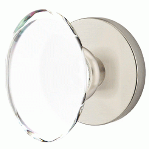 Crystal Hampton Door Knob Set With Disk Rosette (Several Finish Options) EMTEK