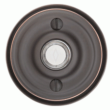 2 3/4 Inch Solid Brass Doorbell Button with Regular Rosette EMTEK