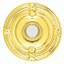 2 3/4 Inch Solid Brass Doorbell Button with Ribbon & Reed Rosette EMTEK