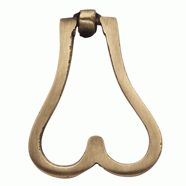 2 1/8 Inch Modern Heart Cabinet Drop Pull (Antique Brass Finish) COPPER MOUNTAIN HARDWARE