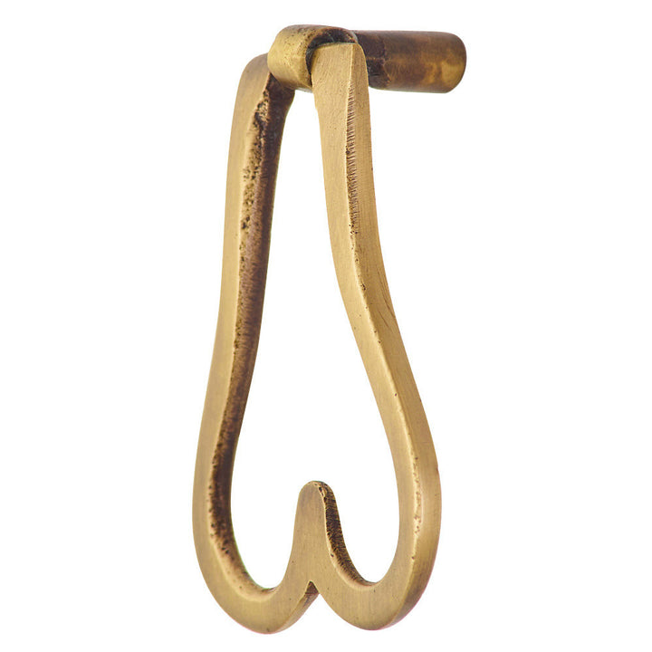 2 1/8 Inch Modern Heart Cabinet Drop Pull (Antique Brass Finish) COPPER MOUNTAIN HARDWARE