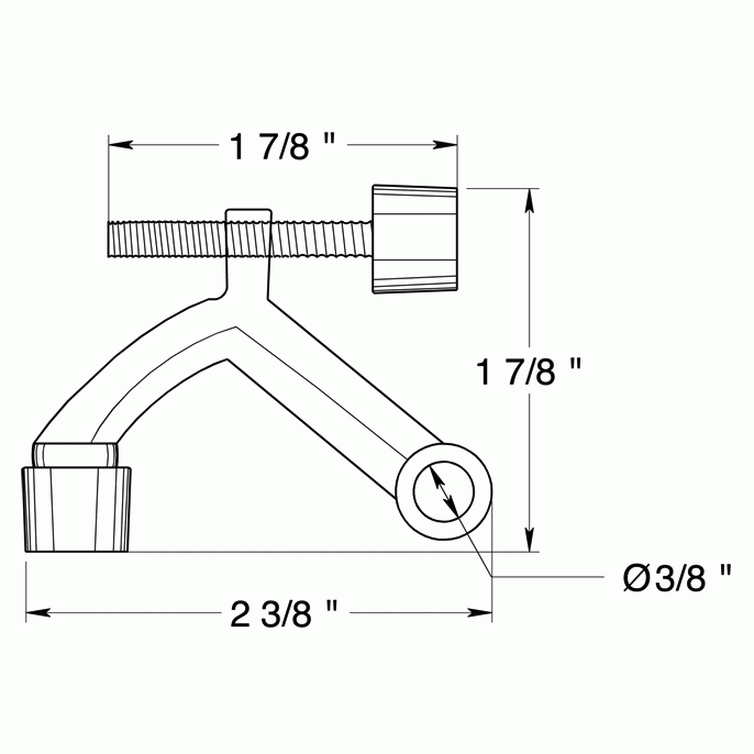 2 3/8 Inch Solid Brass Hinge Pin Door Stop (Brushed Nickel Finish) DELTANA