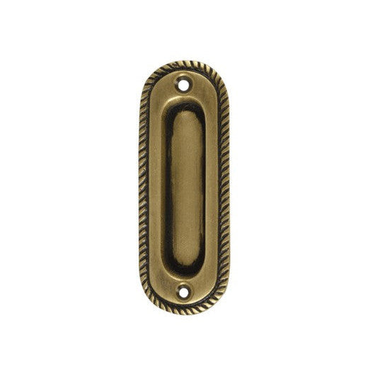 Oval Georgian Roped Solid Brass Pocket Door Pull (Several Finishes) COPPER MOUNTAIN HARDWARE