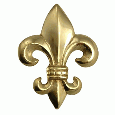 2 5/8 Inch Fleur de Lis Knob (Lacquered Brass Finish) COPPER MOUNTAIN HARDWARE