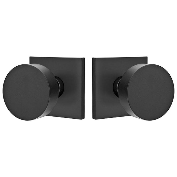 Emtek 520ROU Round Door Knob Set from The Brass Modern Collection Flat Black Knobset Privacy EMTEK