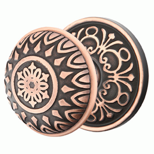 Solid Brass Lancaster Door Knob Set With Lancaster Rosette (Several Finish Options) EMTEK