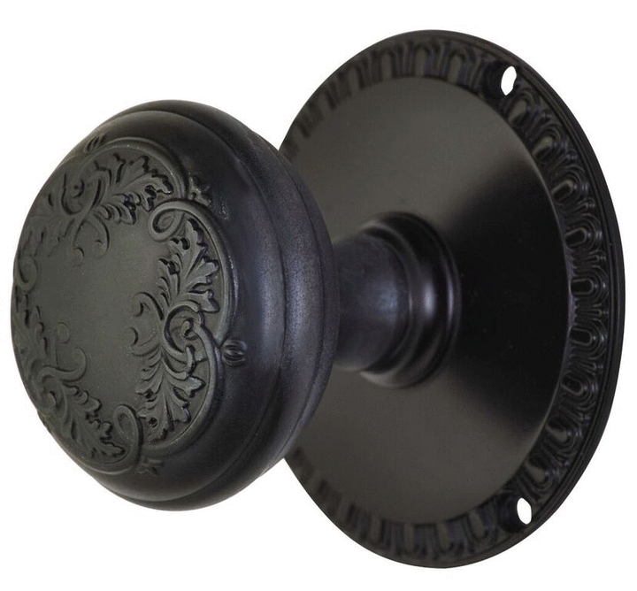 Egg & Dart Rosette Door Set with Floral Leaf Door Knobs (Several Finishes Available) COPPER MOUNTAIN HARDWARE