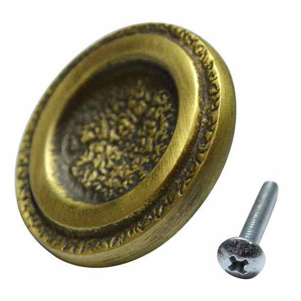 2 Inch Vintage Style Distressed Solid Brass Cabinet & Furniture Pull