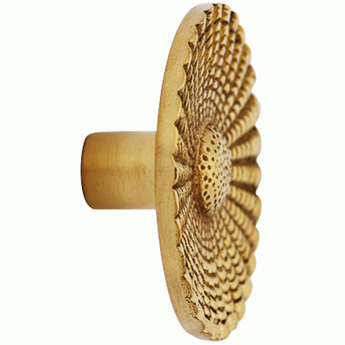 2 Inch Solid Brass Art Deco Style Round Knob (Lacquered Brass Finish) COPPER MOUNTAIN HARDWARE