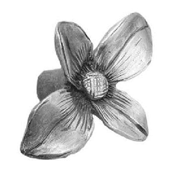 2 Inch Solid Pewter Knob: Dogwood Flower (Satin Pewter Finish) ACORN MANUFACTURING