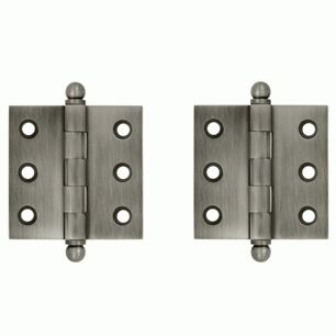 2 Inch x 2 Inch Solid Brass Cabinet Hinges (Antique Nickel Finish) DELTANA