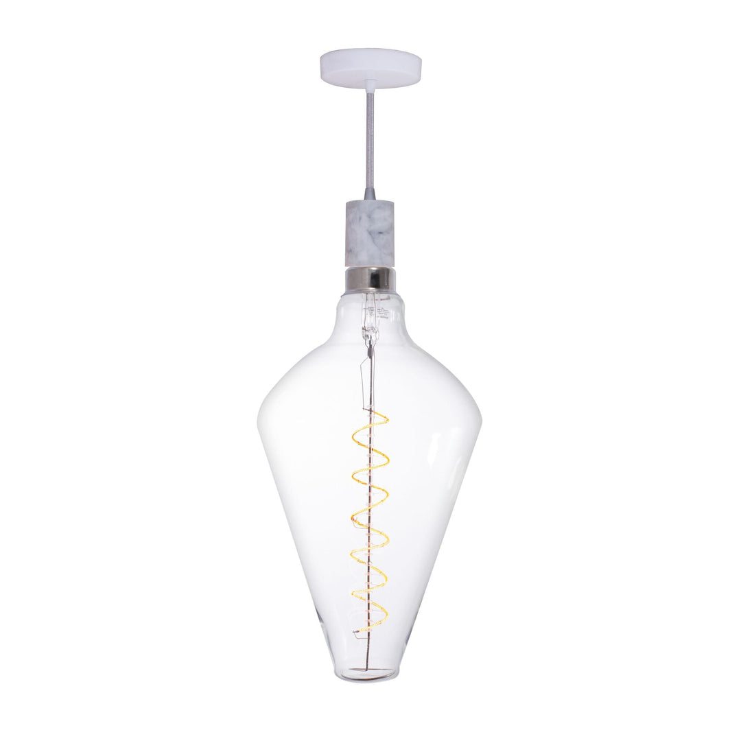 Bulbrite 4W LED DIAMOND SHAPED GRAND 2200K FILAMENT W/ WHITE MARBLE PENDANT WITH WHITE STRING