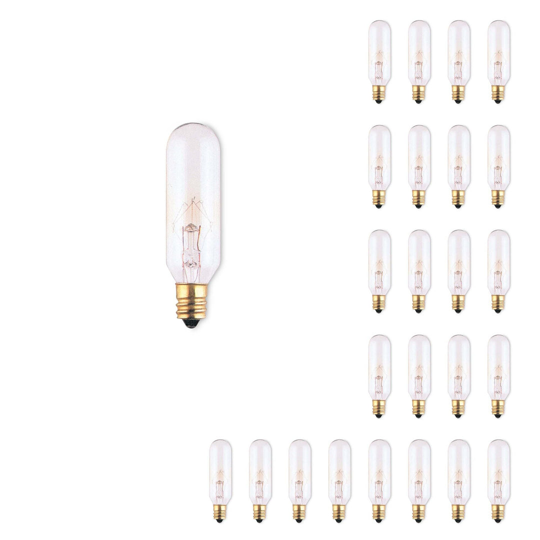 Bulbrite 25W T6 TUBULAR CLEAR E12 120V-25PK