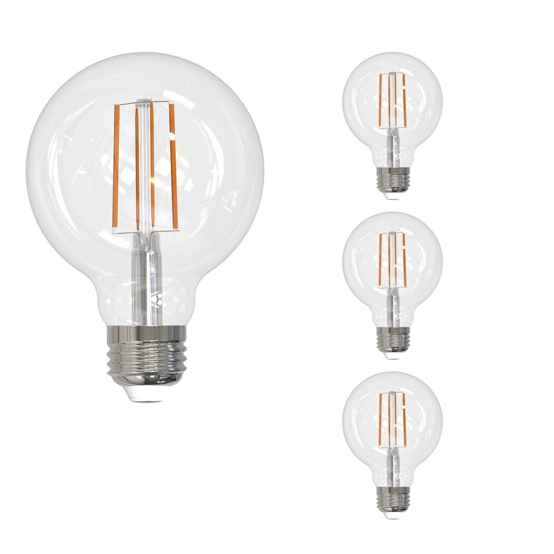 Bulbrite 13W LED G25 3000K FILAMENT CLEAR E26 FULLY COMPATIBLE DIMMING-4PK