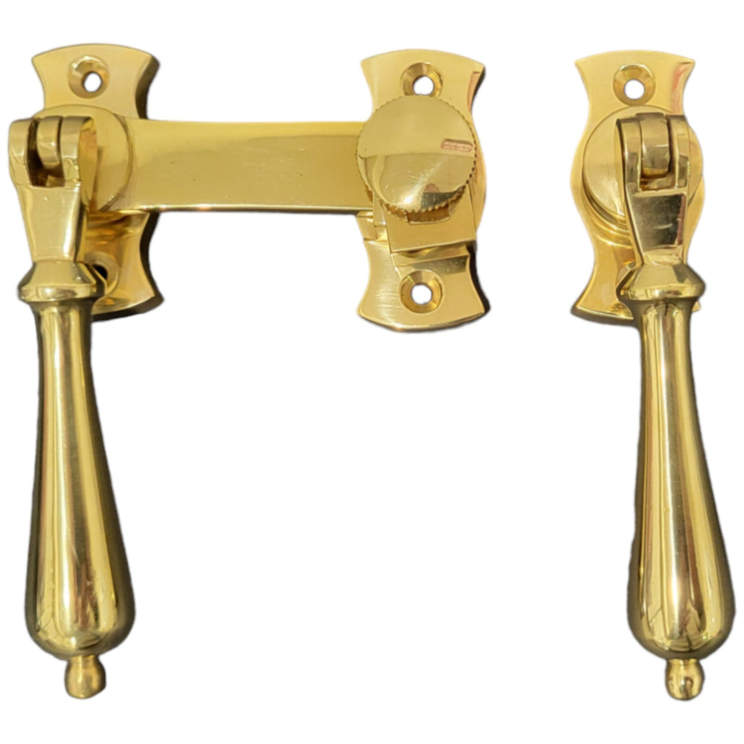 4 1/2 Inch Overall Colonial Window Lock (Polished Brass Finish) COPPER MOUNTAIN HARDWARE