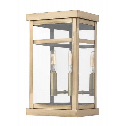 2 Light Antique Brass Outdoor Wall Lantern Livex