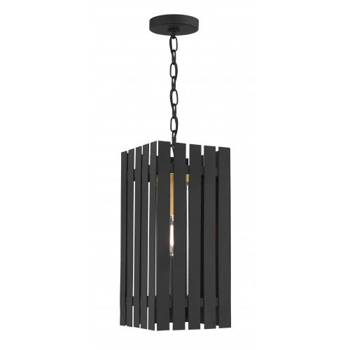 1 Light Black Outdoor Pendant Lantern Livex