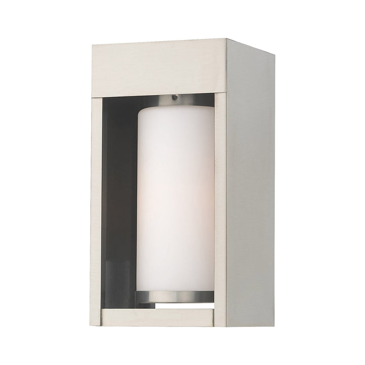 1 Light Brushed Nickel Outdoor Wall Lantern Livex