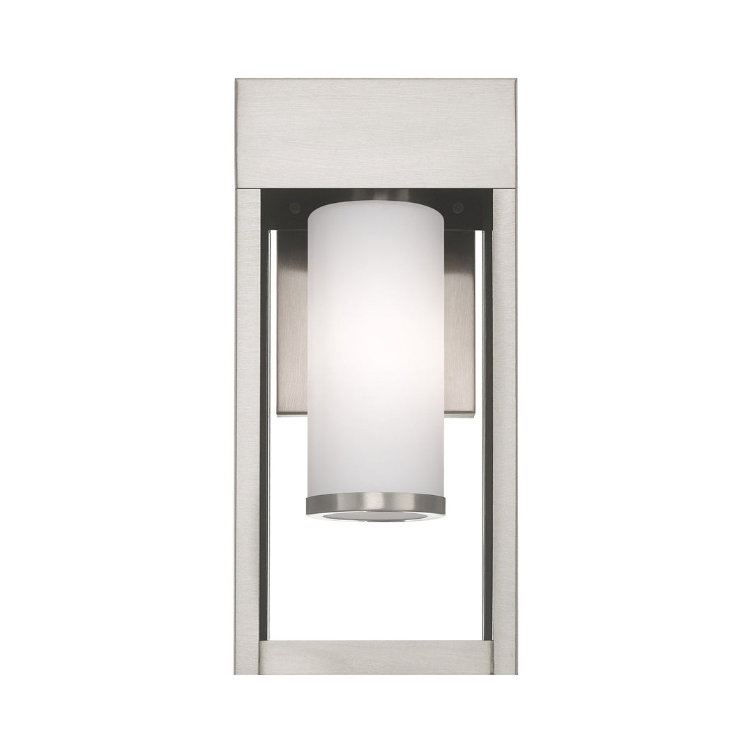 1 Light Brushed Nickel Outdoor Wall Lantern Livex