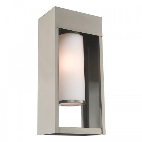 1 Light Brushed Nickel Outdoor Wall Lantern Livex