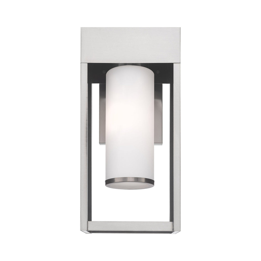 1 Light Brushed Nickel Outdoor Wall Lantern Livex