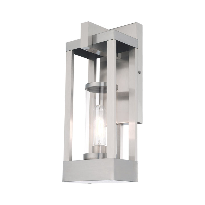 1 Light Brushed Nickel Outdoor Wall Lantern Livex