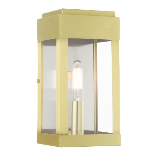 1 Light Satin Brass Outdoor ADA Wall Lantern Livex