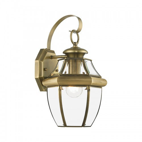 1 Light Antique Brass Outdoor Wall Lantern Livex