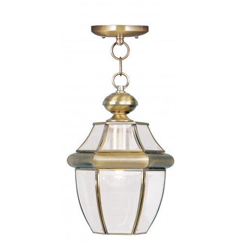 1 Light Antique Brass Outdoor Lantern Livex