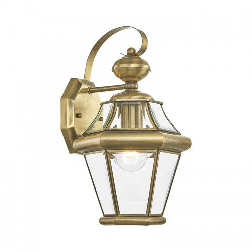 1 Light Antique Brass Outdoor Wall Lantern Livex