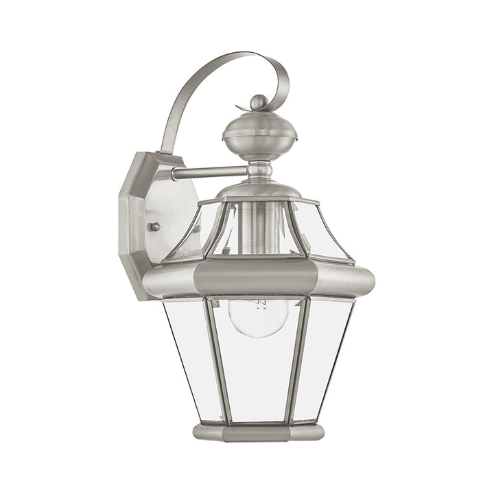 1 Light Brushed Nickel Outdoor Wall Lantern Livex