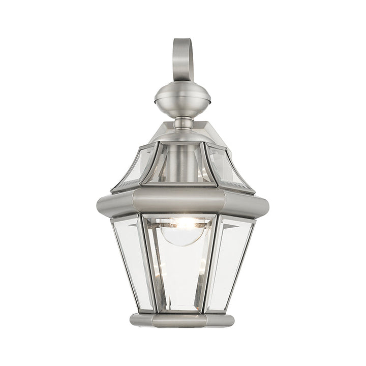 1 Light Brushed Nickel Outdoor Wall Lantern Livex