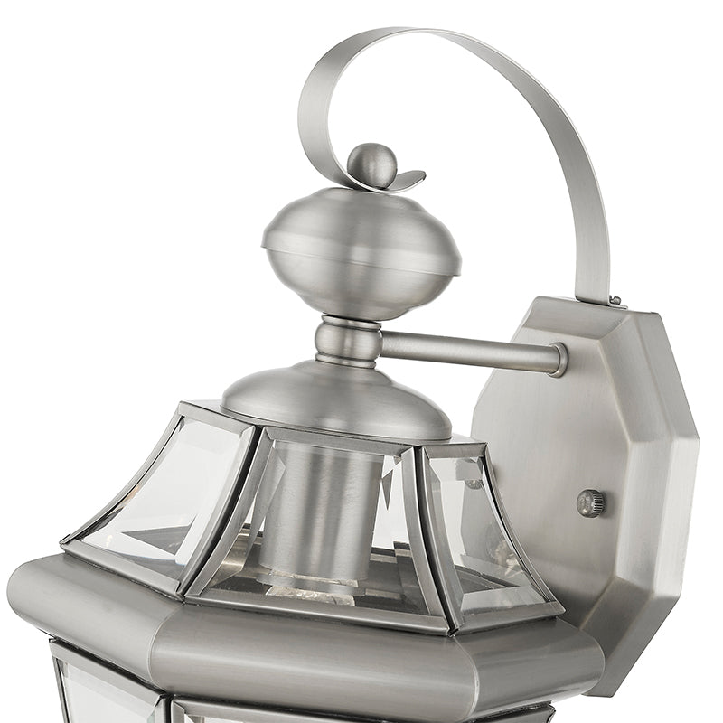 1 Light Brushed Nickel Outdoor Wall Lantern Livex