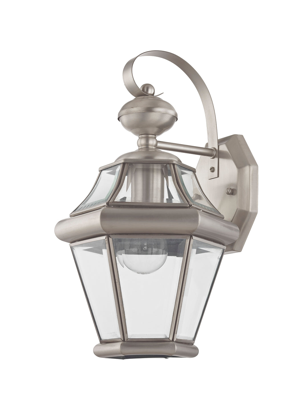 1 Light Brushed Nickel Outdoor Wall Lantern Livex