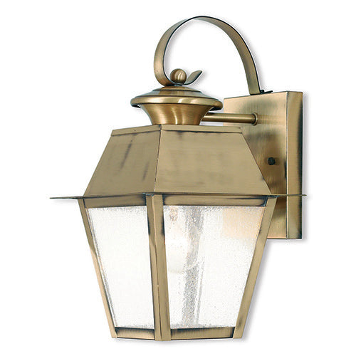 1 Light Antique Brass Outdoor Wall Lantern Livex