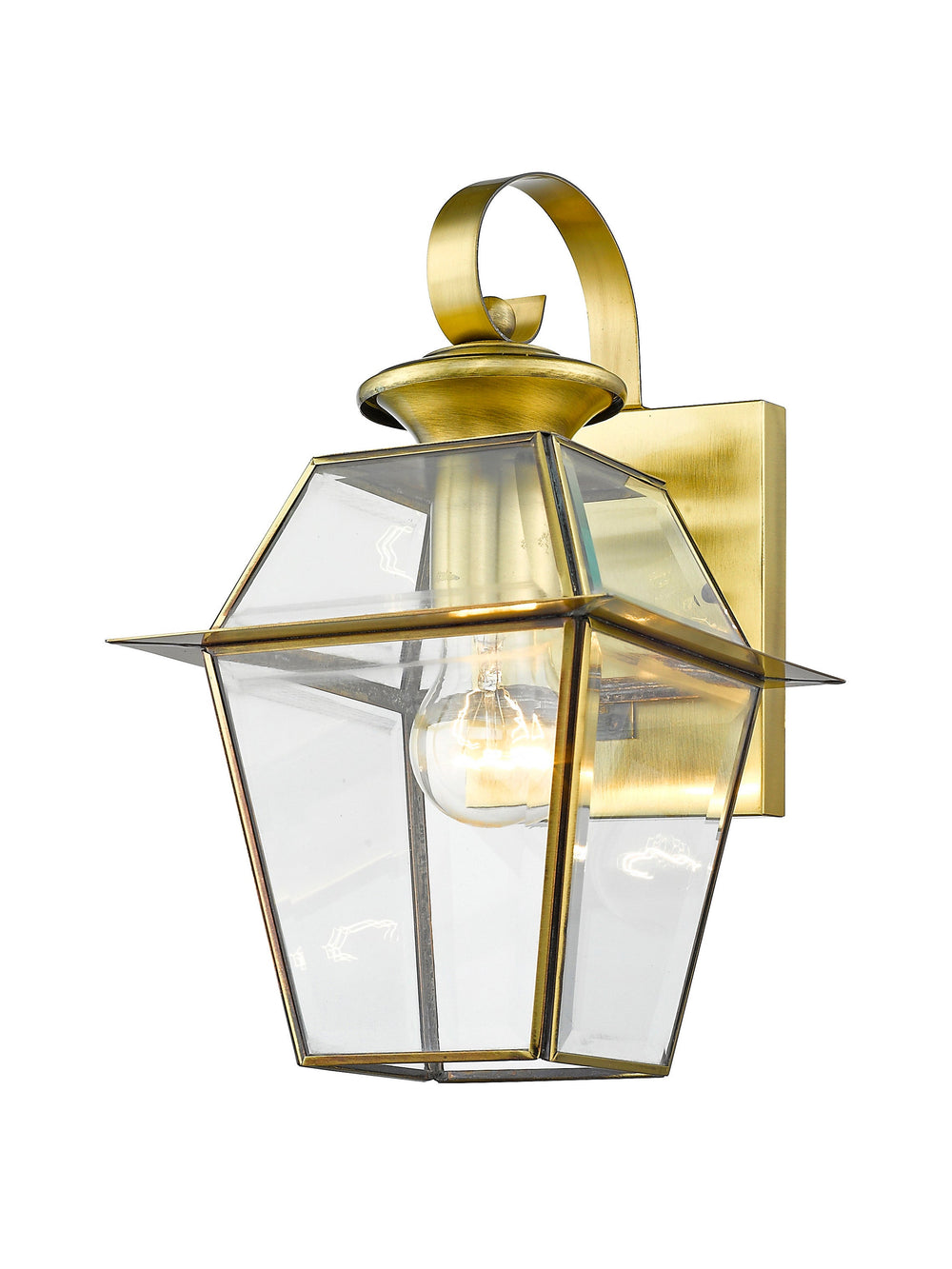 1 Light Antique Brass Outdoor Wall Lantern Livex