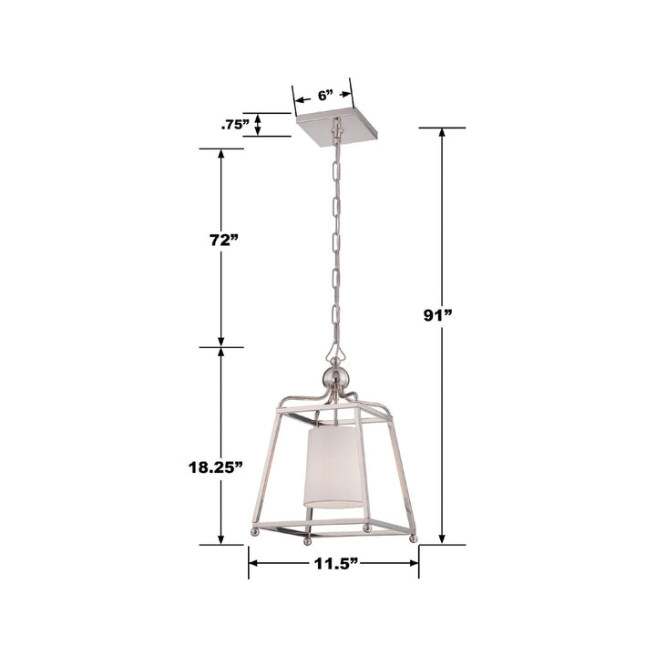 Libby Langdon Sylvan 1 Light Polished Nickel Mini Pendant Crystorama