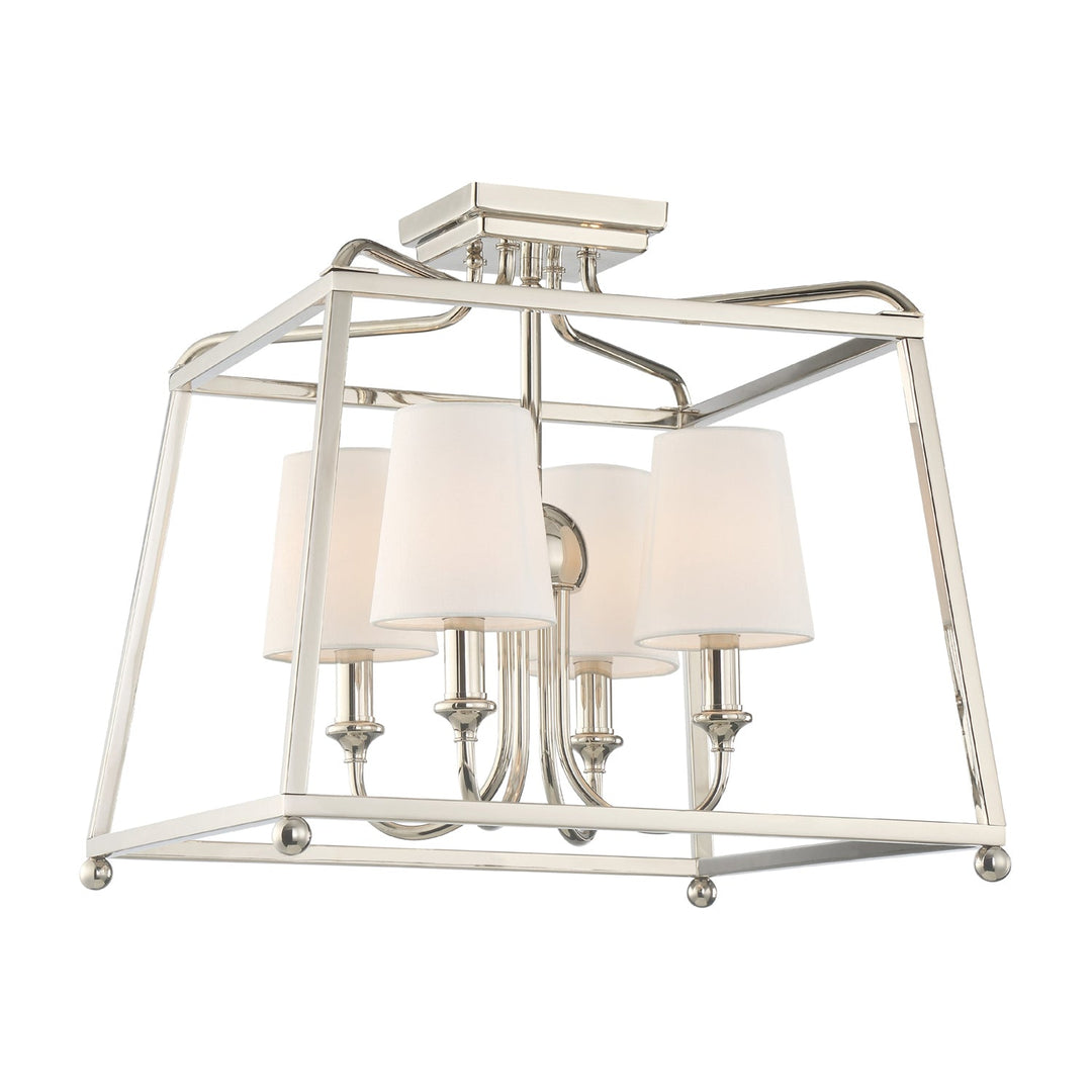 Libby Langdon Sylvan 4 Light Polished Nickel Semi Flush Mount Crystorama