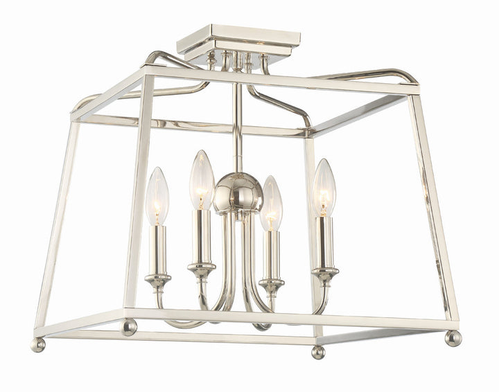 Libby Langdon Sylvan 4 Light Polished Nickel Semi Flush Mount Crystorama