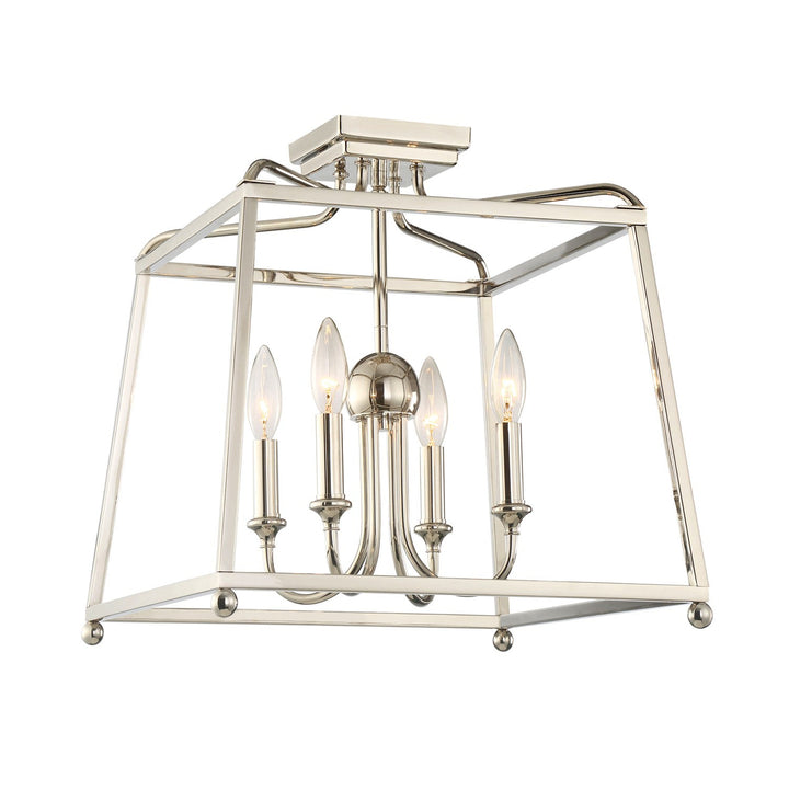 Libby Langdon Sylvan 4 Light Polished Nickel Semi Flush Mount Crystorama