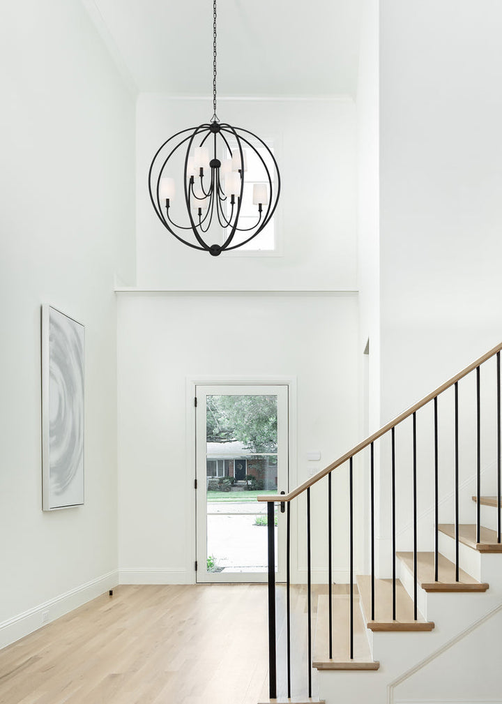 Crystorama Crystorama Libby Langdon Sylvan 8 Light Black Forged Chandelier